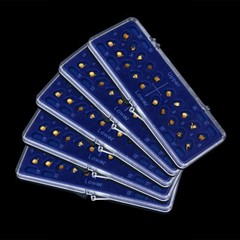 Dental Gold Coated 24K Orthodontic Metal Brackets Mini Roth 022 3-4-5 20Pcs/Set