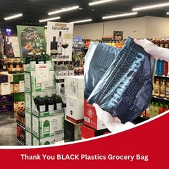 Thank You Plastic Bags 1000 Count (11.24″x5.9″x21.65″, 14 Mic) – Black T-Shirt