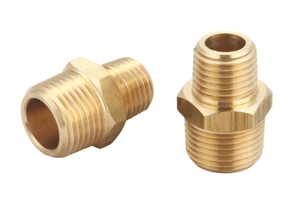 3/8 Inch NPT Male x 1/4 Inch NPT Male, Solid Brass Pipe Adapter Fittings Redu…