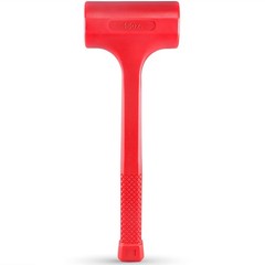 3-LB (48-OZ) Premium Dead Blow Hammer and Unicast Mallet, Neon Red Color | Durab