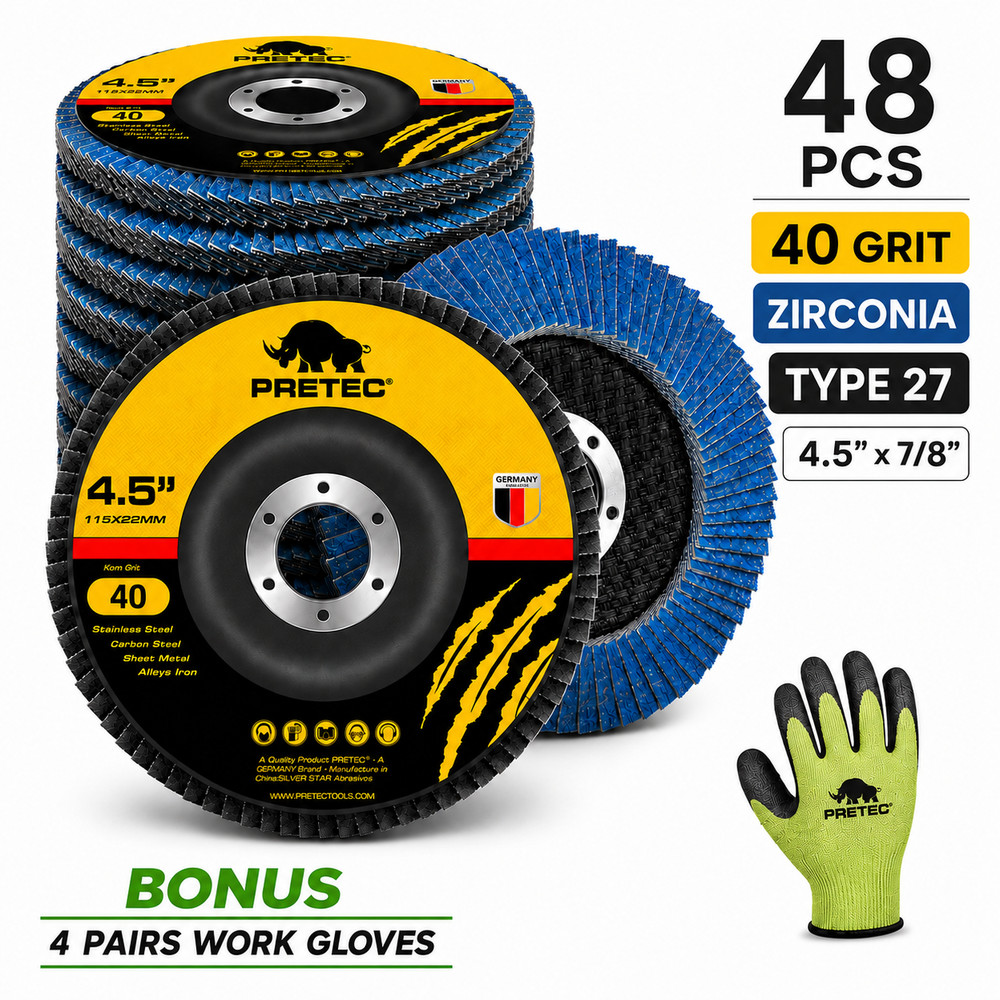 48PCS 4-1/2″ Flap Disc 40 Grit 4.5″ x 7/8″ Angle Grinder Sanding Grinding Wheels