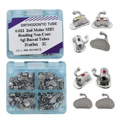 80pcs Orthodontic Buccal Tubes Dental 2nd Molar Brackets MBT 022 3G Bondable