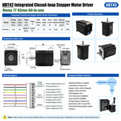 NEMA 17 42mm Integrated Closed Loop Stepper Motor w/Driver 0.4Nm 0.6Nm 5mm shaft