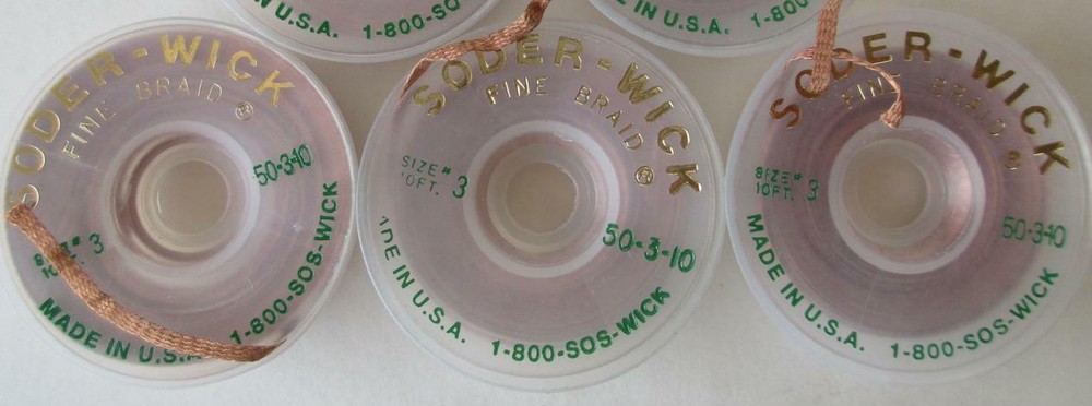 (3-pk) 10′ ft Solder Wick #3 50-3-10 Desoldering Braid .075″ Solder Removal USA