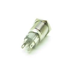 Waterproof Metal Push Button Switch LED Ring Halo Light 16mm 12V 24V +Connector