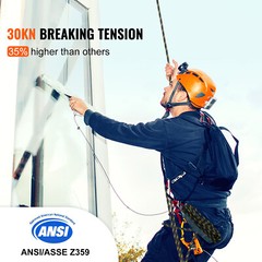 Vertical Lifeline Assembly 0.55” x 50′ Fall Protection Rope 30 KN ANSI
