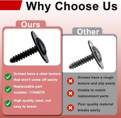 20 PCS Fender Liner Wheelhouse Liner Splash Shield Bolt Screw, 11548270 Fender S