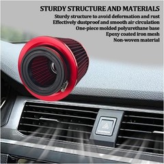 Car Clamp-On Air Intake Filter, 3 In 3.5In 4 In Round Tapered Vehi Color: Red