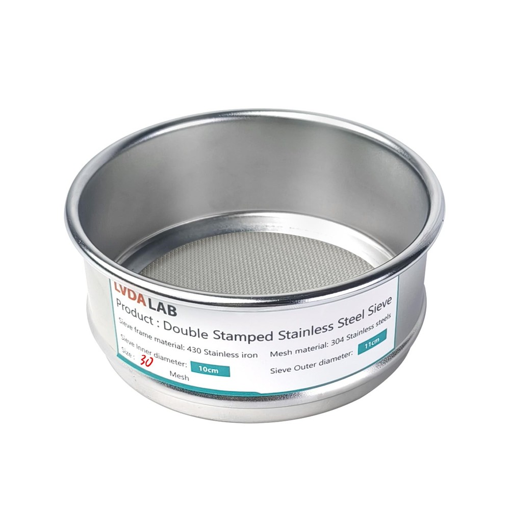 304 Stainless Steel Mesh Lab Sieve 30 Mesh 0.6mm Aperture Test Sieve 4inch10c…