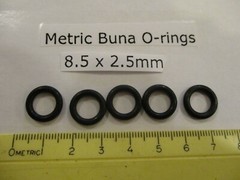 8.5mm ID x 13.5mm OD x 2.5mm thick O-ring. Buna-70. Quan 5.