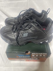 Skechers Work Footwear 20080W/ Blk Men Sz 10.5, With Memory Foam Slip Resistant