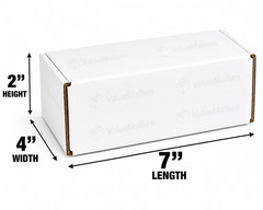 100 – 7 x 4 x 2 White Corrugated Shipping Mailer Packing Box Boxes
