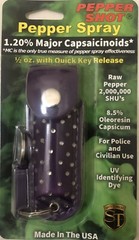 Keychain Pepper Spray POCKET POLICE Self Defense Women Safety SECURITY LEATHER