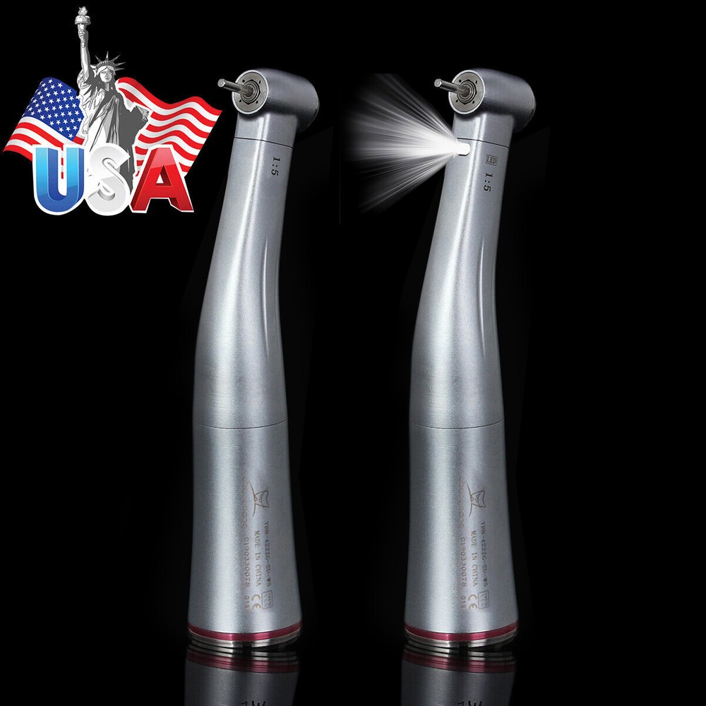Dental 1:5 Increasing Contra Angle LED Optic Handpiece Fit NSK Electric Motor