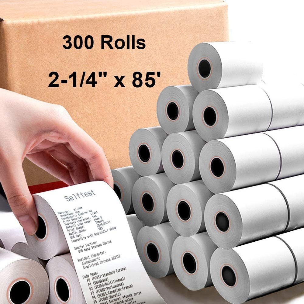 300 Rolls 2 1/4″ X 85′ Thermal Receipt Paper for POS Credit Card & Cash Register