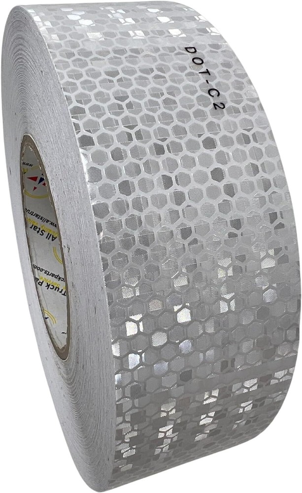 White DOT-C2 Reflective Tape Conspiciuity Safety Caution Night Trailer Truck Car