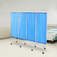 Blue Medical Privacy Screen Waterproof Oxford Cloth Privacy Screen With 8 Wheels