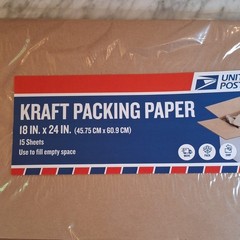 United States Postal Service Kraft Packing Paper Sheets 18 x 24 in, 15 Sheets