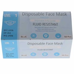 House Brand Dentistry 109111 3-Ply Earloop Face Masks ASTM Level 1 PFE 95% 50Pk