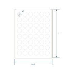 1 Inch Round Labels for Laser / Inkjet Printers, Permanent Adhesive, White Matte