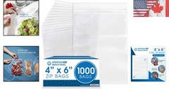Durable 2 Mil Clear Resealable Zip Bags 1000 Count – Perfect for Home & Office