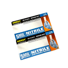 Hardy 68497 Nitrile Gloves (5MIL) MEDIUM DUTY 2 BOXES OF 100 SIZE-L