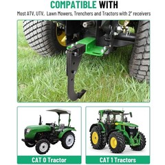 Racewill Hitch Lawn Mounted Ripper Garden Plow for ATV/UTV Tractor W/2″ Receiver