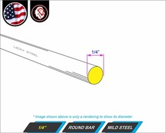 1/4″ Metal Round Bar – Steel Rod – Mild Steel – 24″ inch (2-ft)