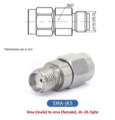 SMA-SMA Adapter (JJ/KK/JK), DC – 18GHz Connector Adapter,DC – 26.5GHz Adapter