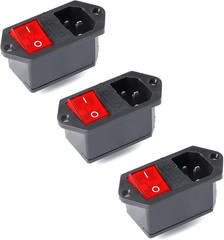 3Pcs AC-14-F16C Electrical Switch Power Socket with KCD4 10A Fuse 3 in 1 Inte…