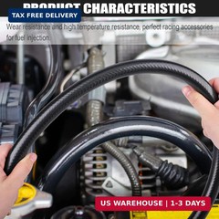 1/2 Inch (12mm) ID Fuel Line Hose 20FT NBR Rubber Push Lock Hose High Pressure 3