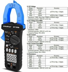 Digital Clamp Meter AC DC Current Multimeter TrueRMS 6000 Counts Amp Volt Tester