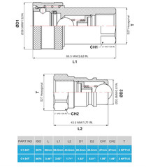 1/2 NPT Hydraulic Quick Connect Tractor Couplers,ISO 5675 Ball Pioneer Style