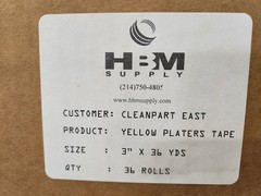 1 ROLL – HBM Vinyl Plating Marking Safety Tape 3″ x 36 Yds. (6 Mil Thick) YELLOW