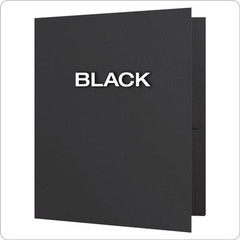 Oxford Twin-Pocket Folders, Textured Paper, Letter Size, Black, Holds 100