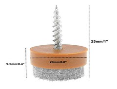 ALIMITOPIA 40pcs Screw-on Furniture Felt Pad Chair Glide 20mm(Brown), Brown