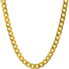 LIFETIME JEWELRY 5mm Cuban Link Chain Necklace for Women and Men 24k Gold Pla…