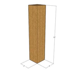 100 4x4x20 Kraft Brown Corrugated Shipping Boxes 32 ECT Single-Wall New