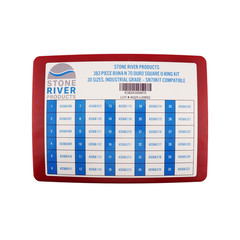 Stone River Products Standard Buna-N 70 Square Ring Kit – 382 Pieces | 30 Sizes