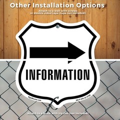 Information Right Shield Shaped Sign With Stake Crafted in the USA