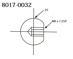 VERTEX M8 X 1.25 THREAD X 25MM BALL KNOB (8017-0032) MADE IN TAIWAN