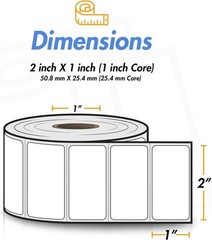 2″ x 1″ Removable Thermal Labels for Rollo & Zebra Printers – 5200 Labels