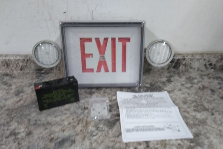 Big Beam LS2E4XL1RW 120/277VAC Wall Mount LED Combo Exit Sign