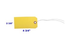 100PCS Yellow Tags With Wire Size 5 4.75″x2.38″ Blank Paper Luggage Shipping Tag