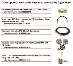 WP Series – Air Cooled TIG Torch with Valve – 2-Piece Cable with Dinse Connector