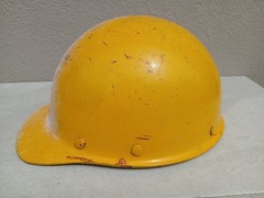 Vintage MSA Skullgard Hard Hat Yellow Fiberglass Safety Helmet – READ