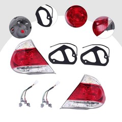 2005-2006 Toyota Camry SE Halogen Tail Lights Clear Red Lens Gray Housing Pair