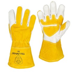 50 Welding Gloves, Gauntlet Cuff, Wing Thumb, Premium Cowhide, XL, 1 PR 50XL …