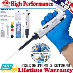 eLabPal Micropipette Adjustable Volume Single Channel Pipettors High-Accurate