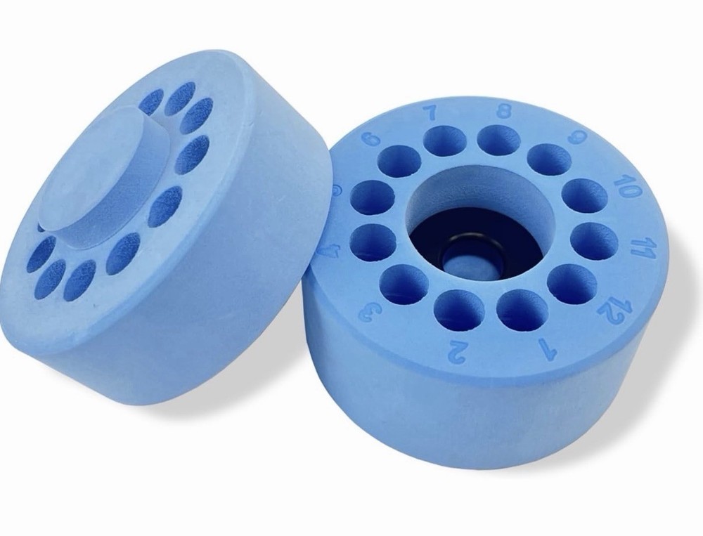 Cooling Container for 12×2ml Vials, Alcohol-Free Foam Box with Solid Core
